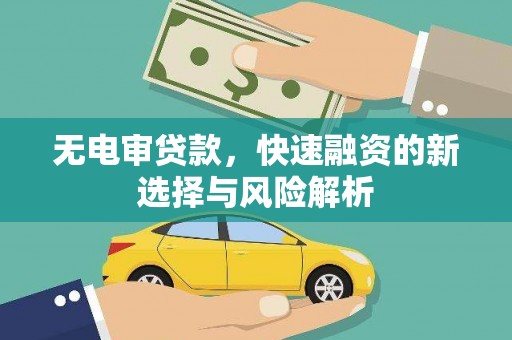 兴安盟无电审贷款，快速融资的新选择与风险解析