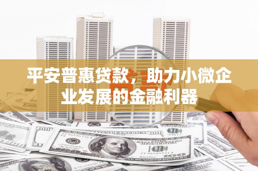 兴安盟平安普惠贷款，助力小微企业发展的金融利器