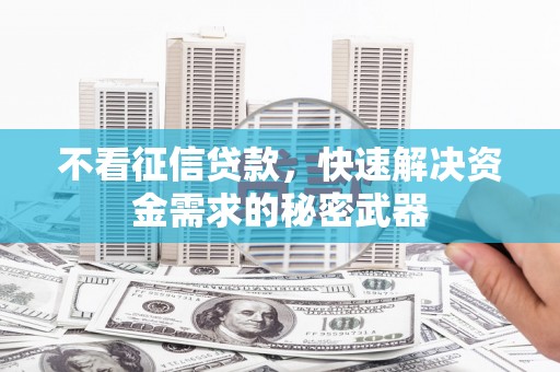 兴安盟不看征信贷款，快速解决资金需求的秘密武器
