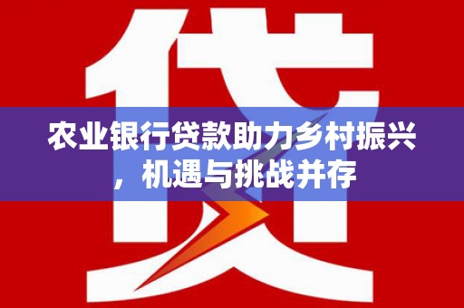 兴安盟农业银行贷款助力乡村振兴，机遇与挑战并存