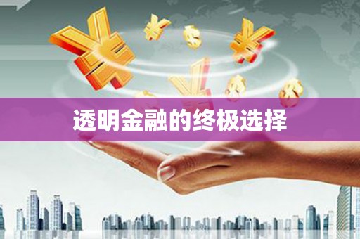 兴安盟透明金融的终极选择
